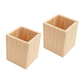 STOBOK Pack of 4 Pine Pen Holders, Juicy Pencil Pot Made of Wood, Rustic Pen Organiser, Succulents Made of Wood, Pine Wood, Desk Child Pen Holder Made of Wood