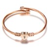 OutstandLong Initial W Letter Rose Gold Cuff Bracelet for Wife
