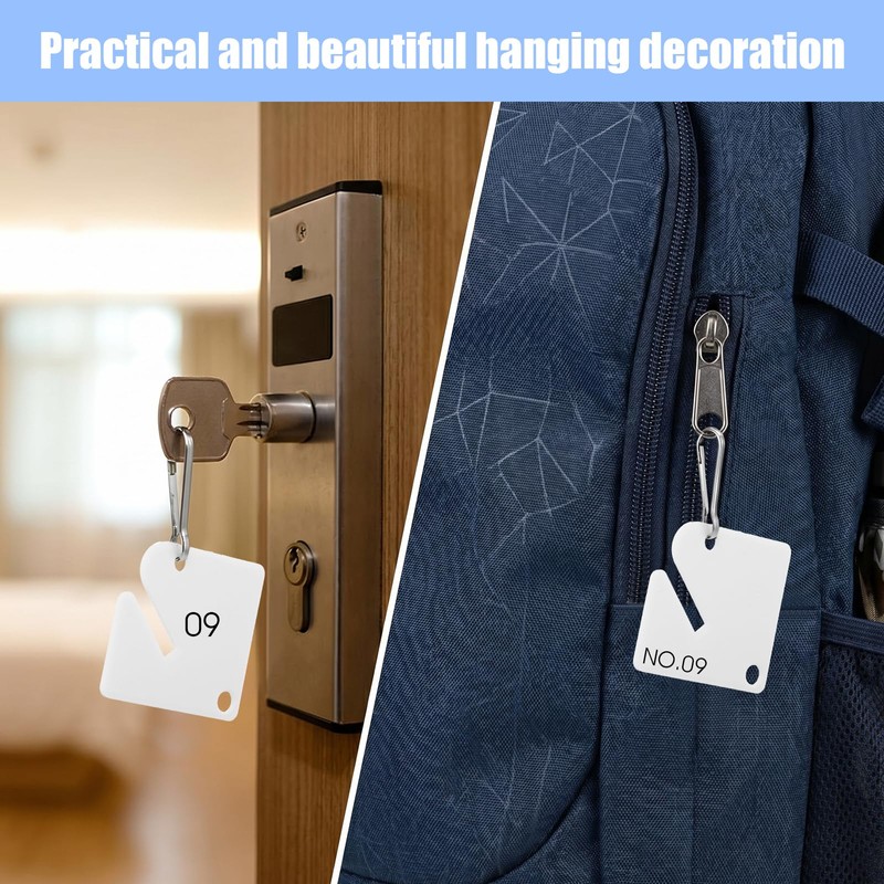 Elegaperma 50Pcs Slotted Key Tags Rack Plastic Key Tag with