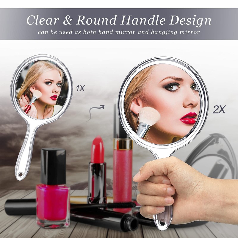 Jetec Hand Mirror Double-Sided Handheld Mirror 1X/ 2X Magnifying Mirror