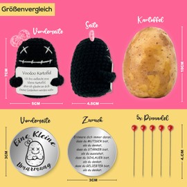 Tixlux Voodoo Potato Creative Knitting Wool Voodoo Doll with Small Hug Lucky Charm, Humorous Gift & Stress Relief Toy for Office, Courage Gift, Exam Gift (Pink)