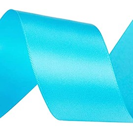 Turquoise Satin Ribbon 50mm Wide 5 Meter Gift Wrap Ribbon, Ribbons for Gift Wrapping, Christmas Ribbon, Gift Wrapping Ribbon for Crafting, Wedding Party Decor