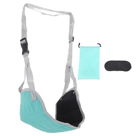 Airplane Footrest Travel Comfortably Portable Travel Foot Hammock Airplane Travel Accessories for Flight Bus Train Office Home Cyan