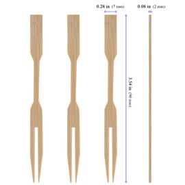 1000 PCS Natural Wooden Fruit Forks, YUENPUN Small Bamboo Forks, Mini Wooden Forks Wooden Food Forks for Fruit, Snack, Party Supplies, 9cm