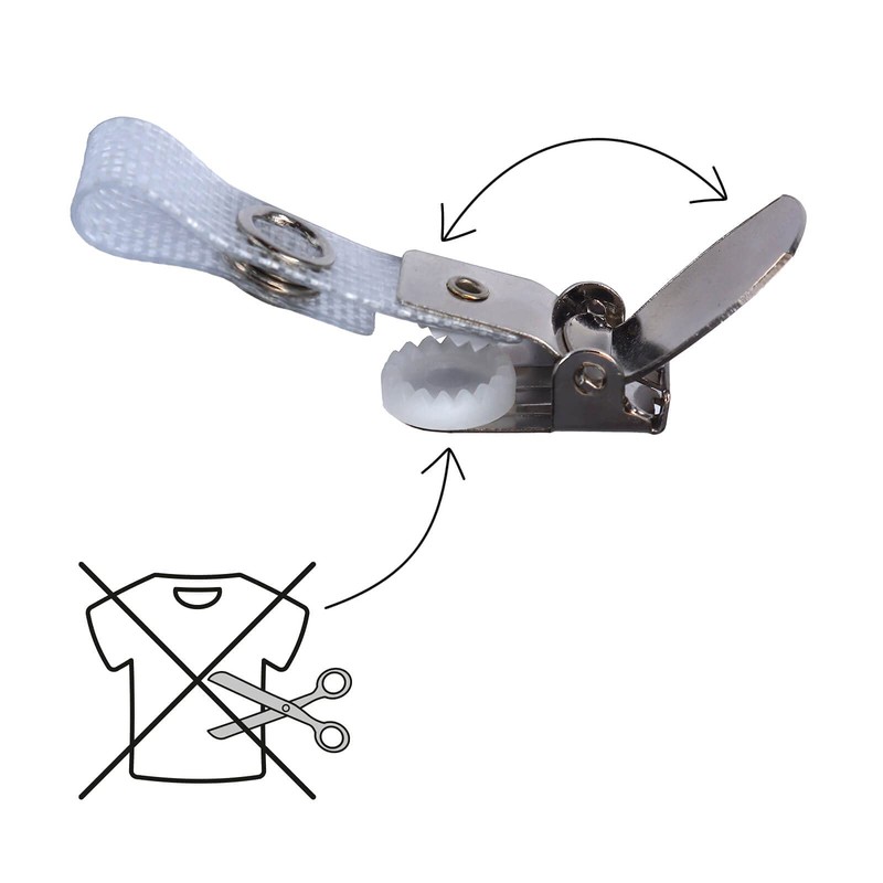 Karteo® ID Card Clip with Metal Snap Button and Vinyl