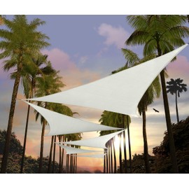 Amgo 24' x 24' x 33.9' White Right Triangle Sun Shade Sail Outdoor Canopy Awning UPF50+ AGTAPRT16, 95% UV Blockage, Water & Air Permeable, Commercial Standard Heavy Duty (We Make Custom Size)