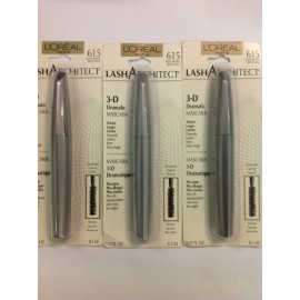 L'Oréal ( LOT OF 3 ) L'Oreal Lash Architect 3-D Mascara BLACK BROWN #615 NEW.