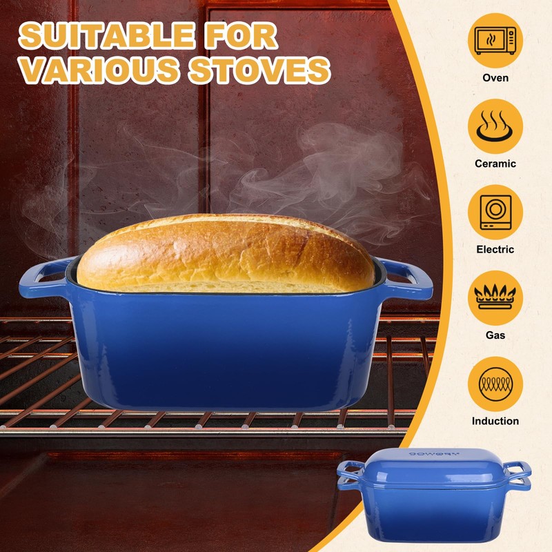 Enameled Dutch Oven for Sourdough Bread Baking, 3.6QT Oval Cast