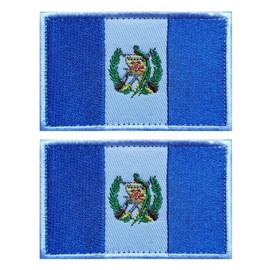 EmWoot 2PCS Guatemala Flag Patch Embroidered Morale Patch Military Tactical Patches Hook and Loop