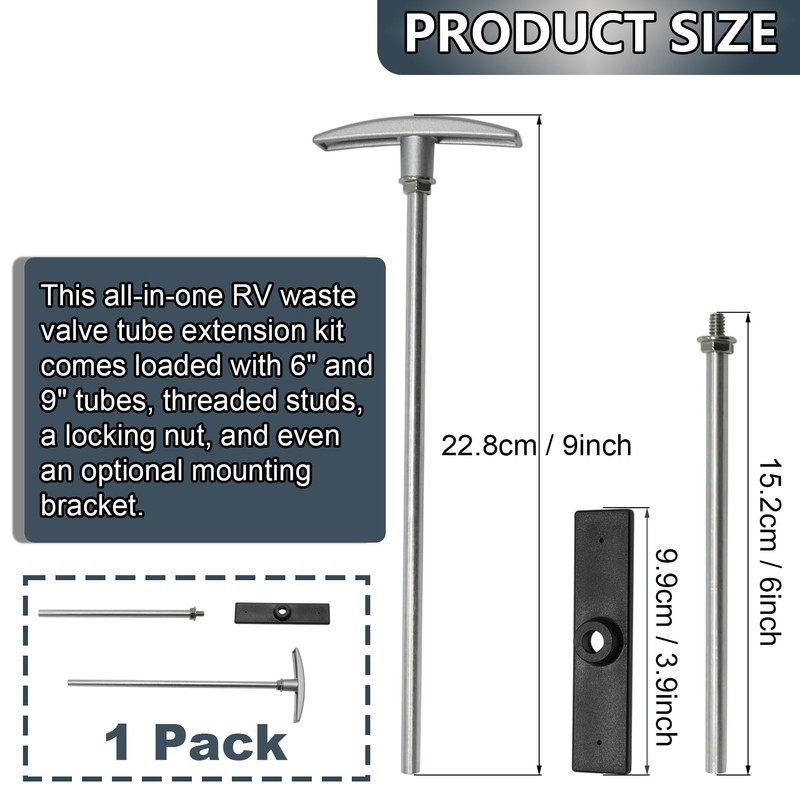 SPNKMJUJ 1 Pack RV Waste Valve Handle Replacement Universal Fit