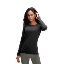 Women's 3 Pack Long Sleeve Workout Running Shirts, UPF 50+ Sun Protection Shirts, Athletic Exercise Gym Yoga T-Shirts Tops Black/White/Grey 3P01-L