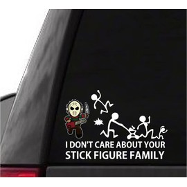 I Don't Care About Your Stick Figure Family Decal Funny car Truck Sticker Cute Bumper