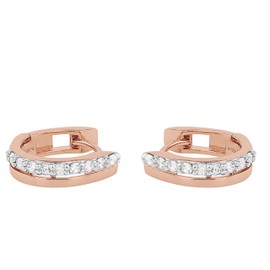 Amor Ladies 'Creole Earrings Partially Gold-Plated Silver and White Round Cut 2017096