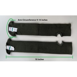 BSV Kevlar Arm Protection Sleeves with Thumb Hole - Cut, Scratch, Bite and Heat-Resistant - Unisex, 18", 1 Pair, S-green, 18 inches