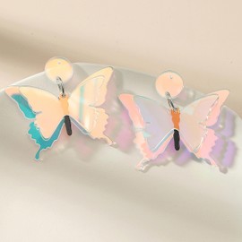 Stocking Stuffers Holiday Outfits for Women 2024 Heart Earrings for Women Earrings Lover Dangle Earrings Heart Earrings Acrylic Earrings Butterfly Stud Earrings Double Heart Earrings Tour Concert Gifts for Fans (Butterfly)
