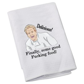 LEVLO GR Baking Fans Gift Delicious Finally Kitchen Towel Dish Cloths Funny Baker New Home Gift for Her Him (Delicious)