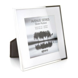 Kenro Avenue Silver Plated Photo Frame 7x7 Inch / 18x18cm with White Mat for Photo 5x5 Inch / 13x13cm - AVE1313S