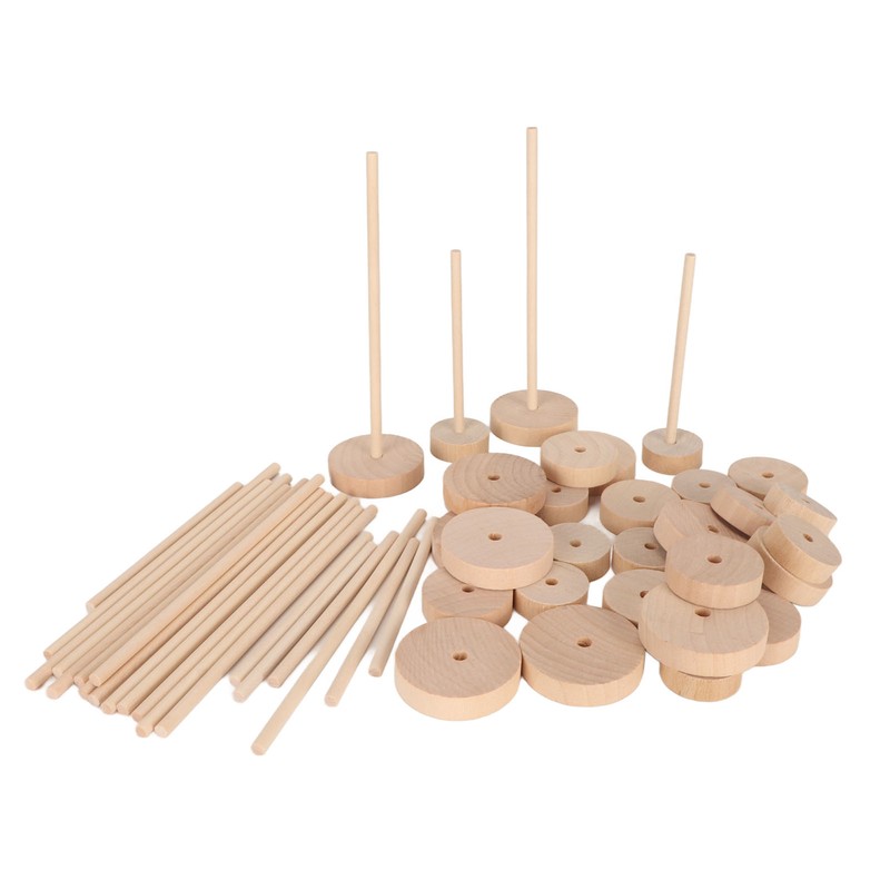 Unfinished Wood Wheels DIY Polished Round Wheel Wooden Pieces for