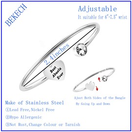 BEKECH Spanish Grandma Cuff Bracelet - Mother's Day Gift for Abuela from Grandson or Granddaughter