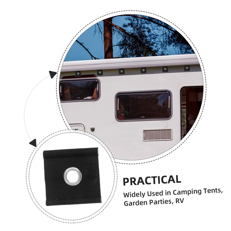 Kisangel 6pcs Awning Piping Eyelets for Rv Camping Secure Attachment