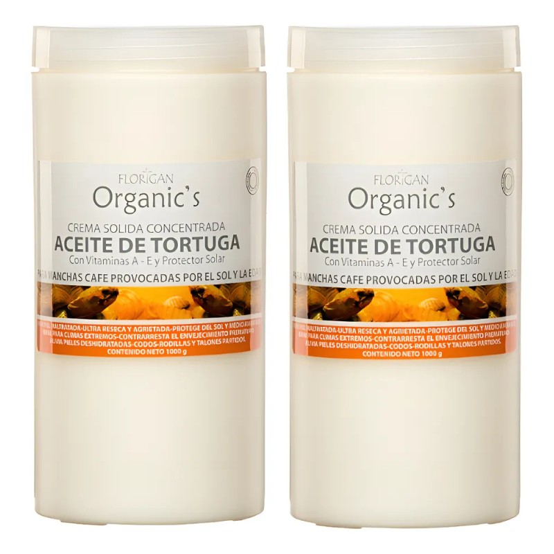 Crema Protectora Aceite De Tortuga 1kg. Florigan® 2 Piezas Dulce