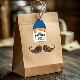 JUESMOS 100PCS Father's Day Gift Tags Bulk Happy Father’s Day Hanging Paper Tags with String You are My Favorite Dad Labels for Gift Wrapping Supplies Best Dad Gifts Tag