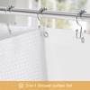 Craidlela 3-in-1 White Waffle Shower Curtain Set, Waterproof Fabric Modern
