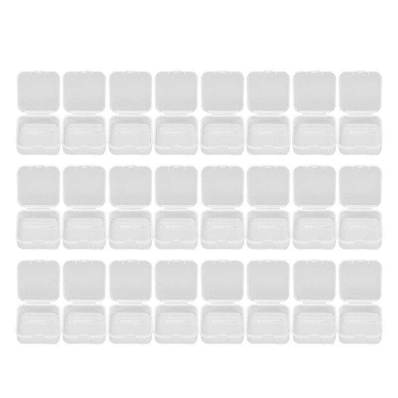 24pcs Mini Clear Jewelry Box Transparent Portable Small Plastic Storage