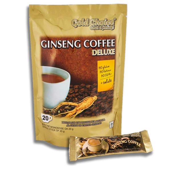 Ginseng Coffee Deluxe - Soluble Coffee with Ginseng - 20 Sticks of 20 g