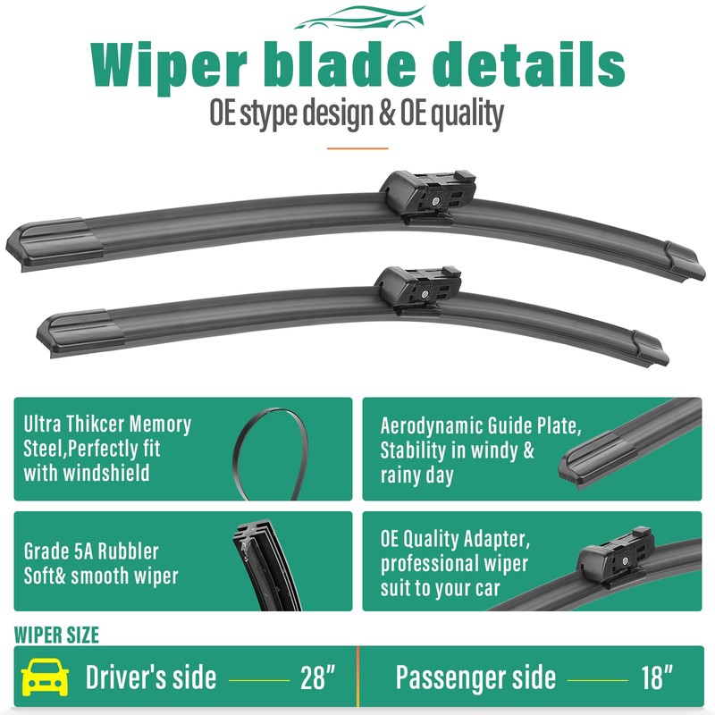 28" 18" 12" Windshield Wiper Blades Replacement for VW ID.4