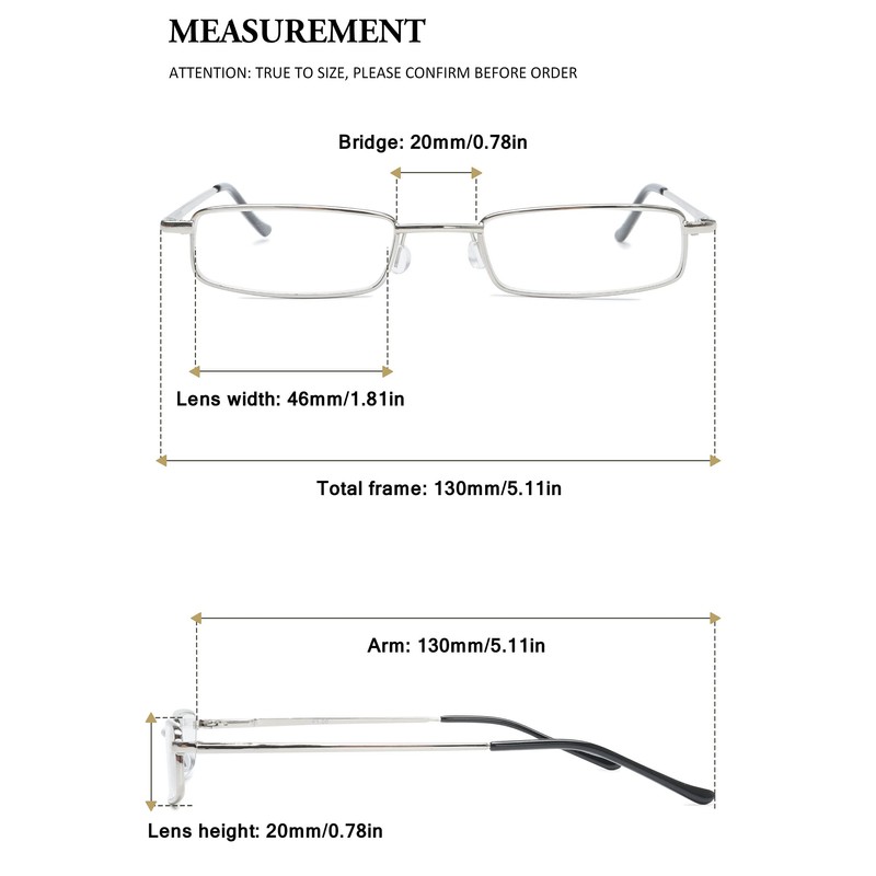 VEVESMUNDO Blue Light Blocking Reading Glasses Portable Metal Lightweight Compact