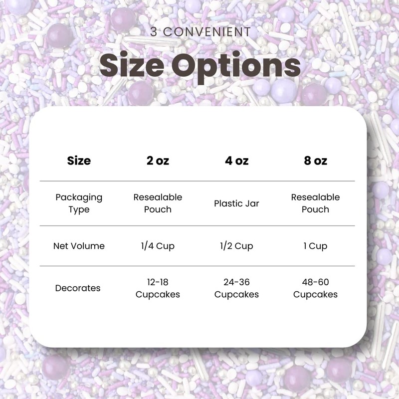 Sprinkle Pop Perfectly Purple Sprinkle Mix| Monochromatic Mix of Rich