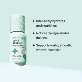 Peach Slices - Snail Rescue Intensive Serum (1.01 oz) - 95% Snail Mucin Concentrate - Reset, Renew & Smooth - Birch Juice, Hyaluronic Acid & Cica - Vegan & Cruelty Free - Korean Skin Care & Beauty