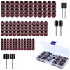 150 Pieces Drum Sander Set, Including 144 Pieces Nail Sanding Band Sleeves(80 / 120Grit) and 6 Pieces Drum Mandrels for Dremel Rotary Tool