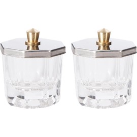 Beavorty Monomero para Uñas Acrílicas con Mini Vasos de Cristal Transparentes con Tapa, Adecuado para Mezclar Líquido Acrílico y Polvo en Salón o Manicura Diy, Paquete de 2 Piezas