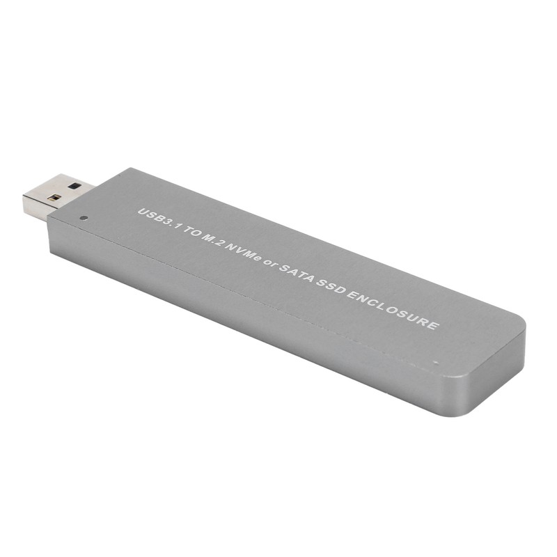 Hard Disk Box Aluminum Alloy USB3.1 to M.2 NVME/SATA SSD