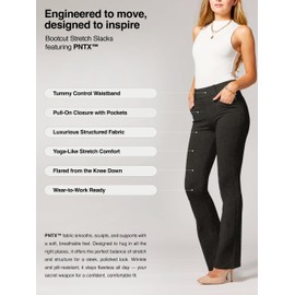 Conceited Black Dress Pants Women - Wear to Work Pants Women - Womens Dress Pants - Slacks - Business Casual Office - Midnight Black - Large