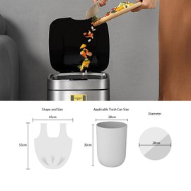 Waikas 4 Gallon Trash Bag with Handles, Pack of 80, Unscented Garbage Bags, Size 45 * 55cm, 4.15g/pcs, 1Mil Thickness, Unscented, Black