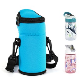 Linkidea Kids Water Bottle Carrier Bag Compatible with CamelBak 12oz/14oz, Contigo 14oz, Thermos 12oz, Insulated Neoprene Holder with Adjustable Straps, Water Bottle Sleeve for Boys