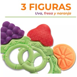 Hola Bebé Mordederas Para Bebé De Frutas Y Estuche De Viaje, 3 Piezas