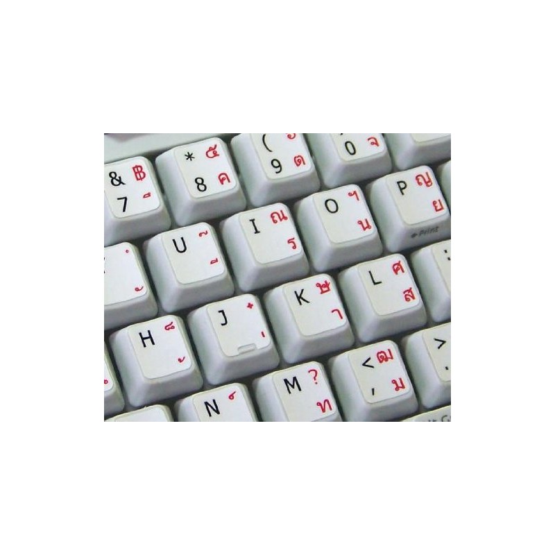 THAI-ENGLISH NON-TRANSPARENT KEYBOARD STICKER WHITE BACKGROUND