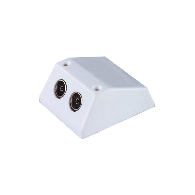Dual Coaxial Outlet, White