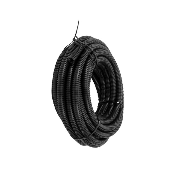 Uotyle Flexible Conduit 5M Corrugated Plastic Tube PP Pond Hose Black Conduit Pipe Non-Split Flame Retardant Bellow for Cable Wire Protection (OD21.2mm x ID17mm)