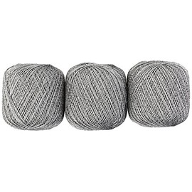 DARUMA ラメのレース糸 レース糸 #30 Col.2 シルバー 系 20g 約137m 3玉セット 01-2140