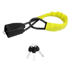 QOOWFEANIG Anti-Theft Car Seat Belt Lock,Heavy Duty Metal Anti Theft Car Device Seat Belt Chain Lock with 3 Keys (Yellow)
