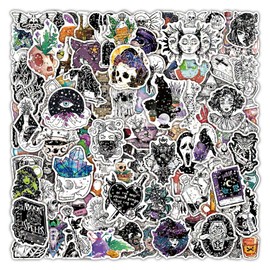 Lotsdonxia 100 Pcs Gothic Style Waterproof Stickers - Bling Punk & Horror Tattoo Stickers for Notebooks, Luggage, and Laptops
