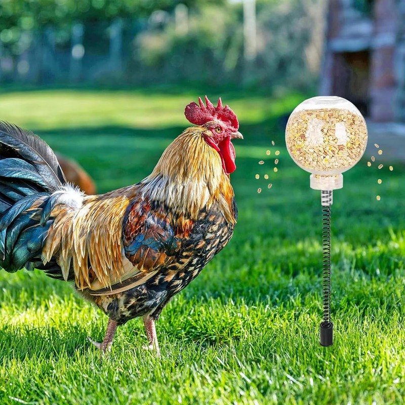 AIXXCUVQ 2piece Coop Interactive Slow Feeder Toy Chicken Enrichment Essential