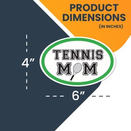 Magnet Me Up Tennis Mom with Tennis Racket Sports Oval Magnet Decal, 4x6 Inches, Heavy Duty Automotive Magnet for Car Truck SUV