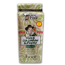 The Coffee Fool Fool's Decaf Swiss Water Colombian Supremo Whole Bean Coffee, 12 Ounce