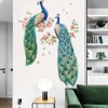 Runtoo Peacock Wall Decal Flowers Tree Branch Bird Wall Stickers